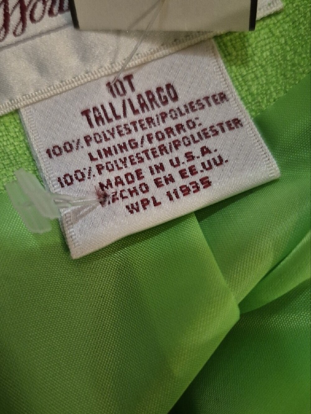 Vintage Tall Lime Green Single-Button Blazer - Picture 5 of 5